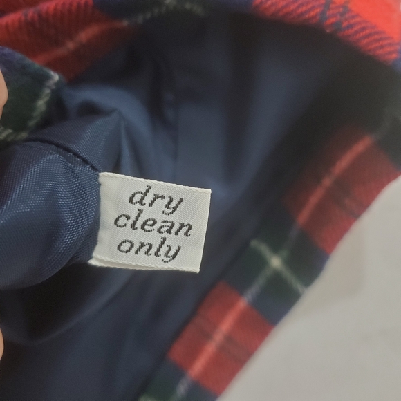 Vintage Pendleton Wool Red Blue Tartan Plaid Midi Skirt A-Line Size 12 Preppy - Picture 5 of 9